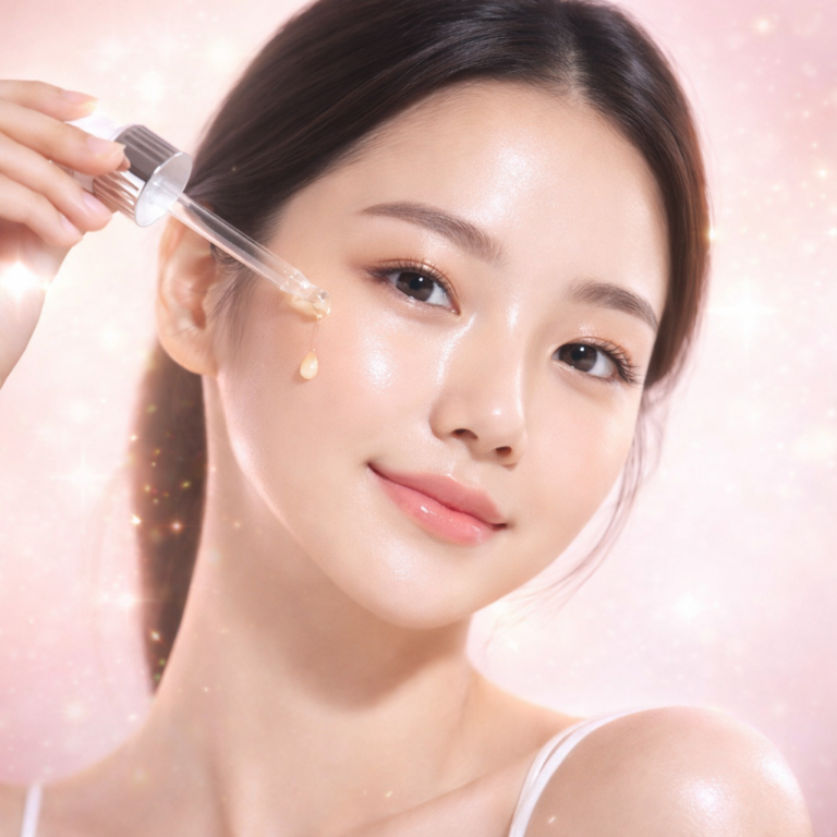 Life Cure Radiant skincare serum application