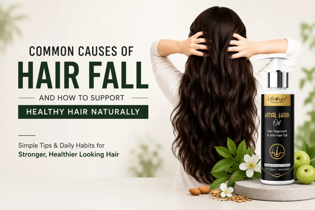 Vital Hair Oil for hair growth and anti-hair fall with healthy hair care routine